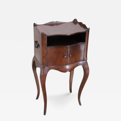 19th Century Italian Antique Nightstand in Solid Walnut