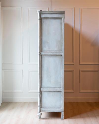 19th Century Italian Blue Painted Cherrywood Wardrobe with Original Hardware