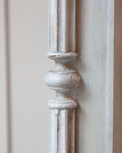 19th Century Italian Blue Painted Cherrywood Wardrobe with Original Hardware