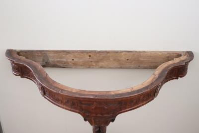 19th Century Italian Carved Wood Antique Console Table with Marble Top