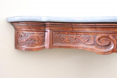 19th Century Italian Carved Wood Antique Console Table with Marble Top