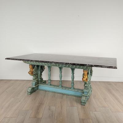 19th Century Italian Center Table with Levanto Marble Top