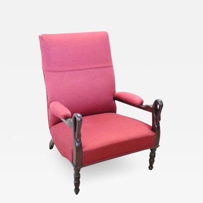 19th Century Italian Charles X Walnut Antique Armchair