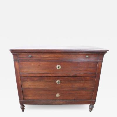 19th Century Italian Charles X Walnut Antique Chest of Drawers or Dresser