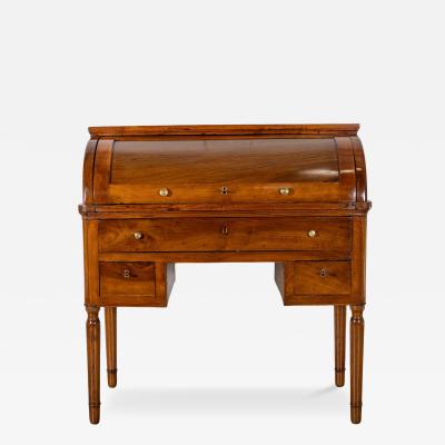 19th Century Italian Charles X Walnut Cylinder Desk