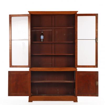 19th Century Italian Cherrywood Cabinet with Original Wavy Glass