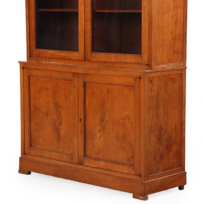19th Century Italian Cherrywood Cabinet with Original Wavy Glass