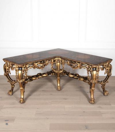 19th Century Italian Corner Console Table