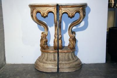 19th Century Italian Corner Consoles