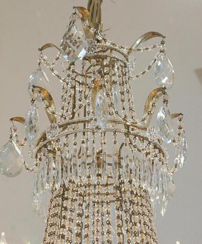 19th Century Italian Empire Crystal Chandelier