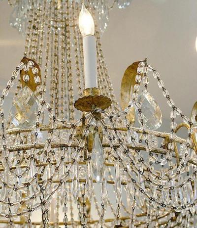 19th Century Italian Empire Crystal Chandelier
