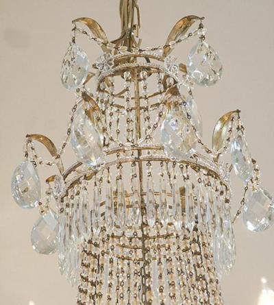 19th Century Italian Empire Crystal Chandelier