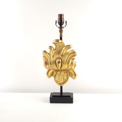 19th Century Italian Giltwood Fragment Now a Lamp