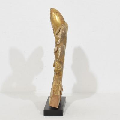 19th Century Italian Hand Carved Giltwood Gothic Style Ornament Fragment