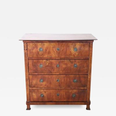 19th Century Italian Inlaid Walnut Antique Chest of Drawers