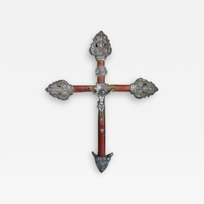 19th Century Italian Jesus Christ on the Cross Silver