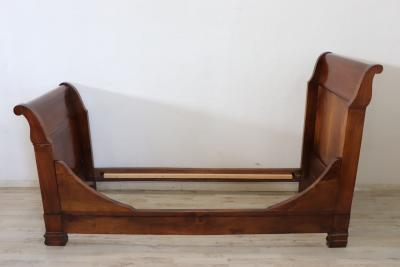19th Century Italian Louis Philippe Antique Walnut Single Bed