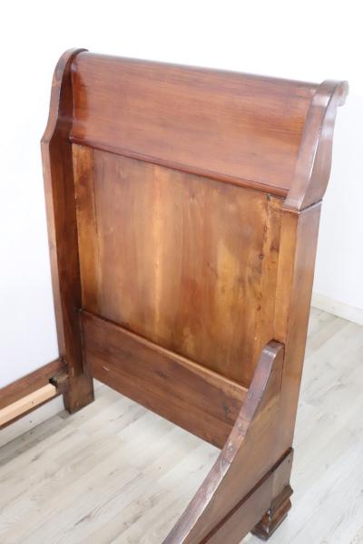 19th Century Italian Louis Philippe Antique Walnut Single Bed