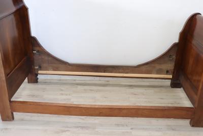 19th Century Italian Louis Philippe Antique Walnut Single Bed