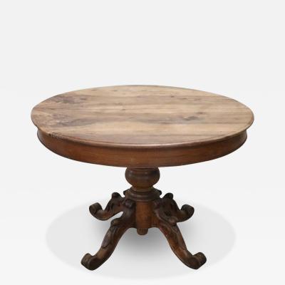 19th Century Italian Louis Philippe Solid Walnut Round Extendable Dining Table