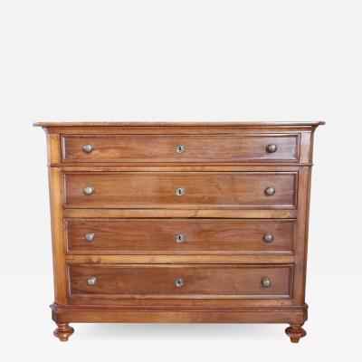 19th Century Italian Louis Philippe Walnut Antique Chest of Drawers or Dresser