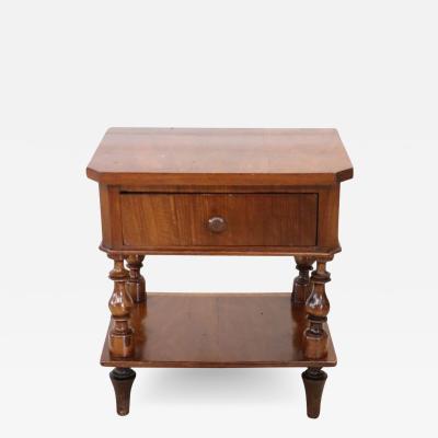 19th Century Italian Louis Philippe Walnut Antique Nightstand