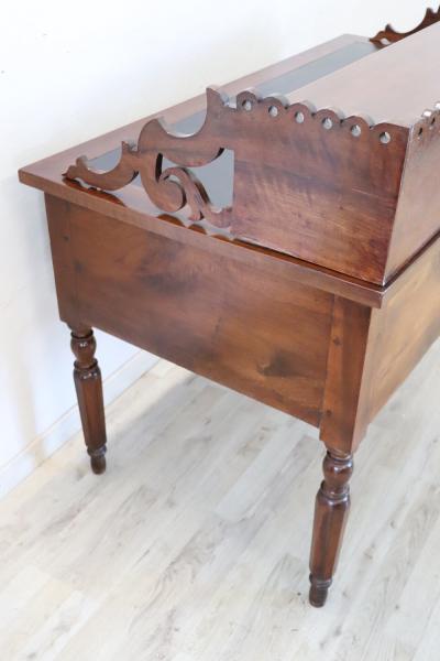 19th Century Italian Louis Philippe Walnut Wood Writing Desk