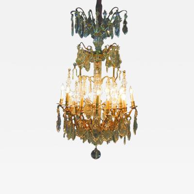 19th Century Italian Louis XV Style Gilt Bronze Sixteen Chandelier