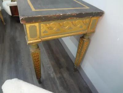 19th Century Italian Louis XVI Style Painted And Parcel Gilt Console Table