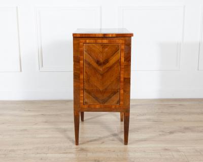 19th Century Italian Louis XVI Style Walnut and Marquetry Bedside Cabinet