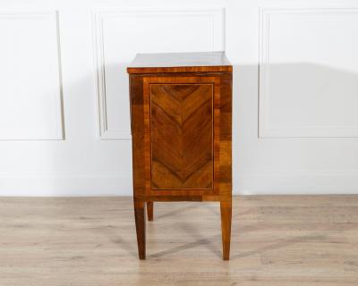 19th Century Italian Louis XVI Style Walnut and Marquetry Bedside Cabinet