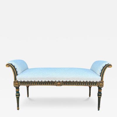 19th Century Italian Painted And Parcel Gilt Bench