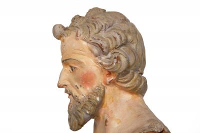 19th Century Italian Polychromed Terracotta Bust of a Saint