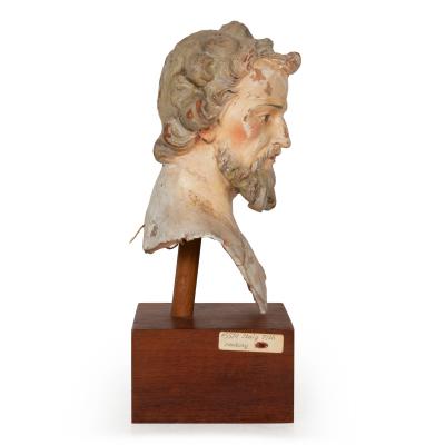 19th Century Italian Polychromed Terracotta Bust of a Saint