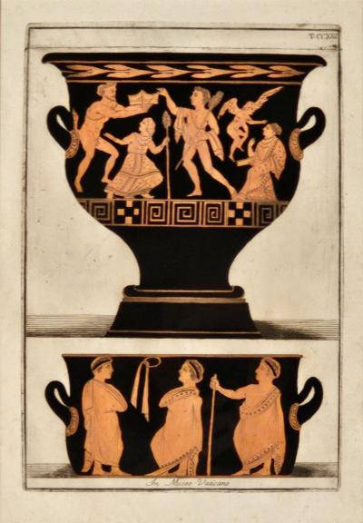 19th Century Italian Print of Ancient Greek Pottery