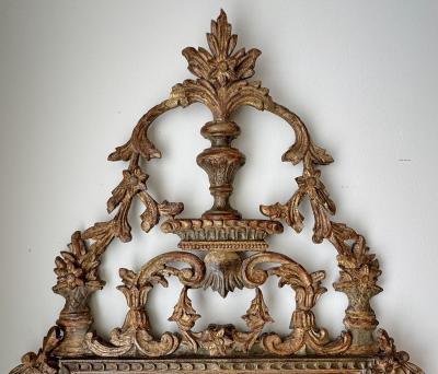 19th Century Italian Rococo Mecca Gilded Mirror Piedmont Italy