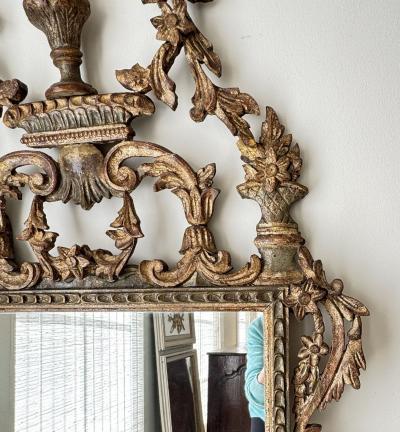 19th Century Italian Rococo Mecca Gilded Mirror Piedmont Italy