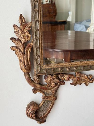 19th Century Italian Rococo Mecca Gilded Mirror Piedmont Italy