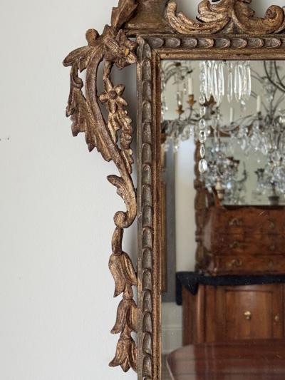 19th Century Italian Rococo Mecca Gilded Mirror Piedmont Italy