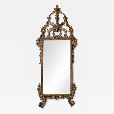 19th Century Italian Rococo Mecca Gilded Mirror Piedmont Italy