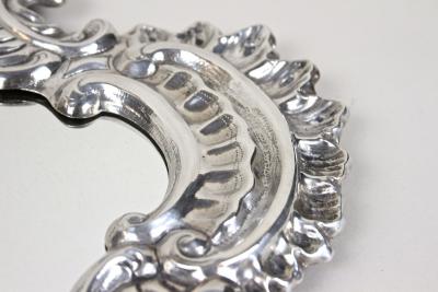 19th Century Italian Silvered Wall Mirror Embossed Copper Venice ca 1880