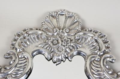 19th Century Italian Silvered Wall Mirror Embossed Copper Venice ca 1880