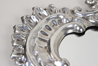 19th Century Italian Silvered Wall Mirror Embossed Copper Venice ca 1880