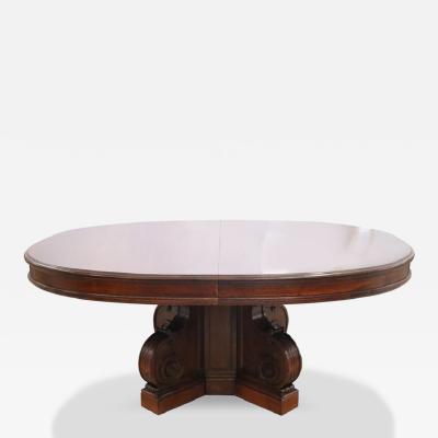 19th Century Italian Solid Walnut Oval Extendable Dining Table Length 307 08 