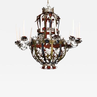 19th Century Italian Tole Chandelier