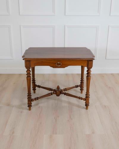 19th Century Italian Walnut Writing Desk Neoclassical Design