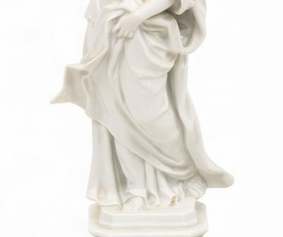 19th Century Italian White Porcelain Decorative Sculpture of Prudence