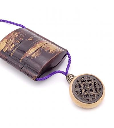 19th Century Japanese Inro with Ojimi Bead and Toggle Probably Western