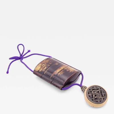 19th Century Japanese Inro with Ojimi Bead and Toggle Probably Western