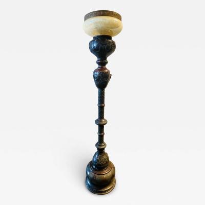 19th Century Japanese Meiji Bronze Torchiere or Floor Lamp